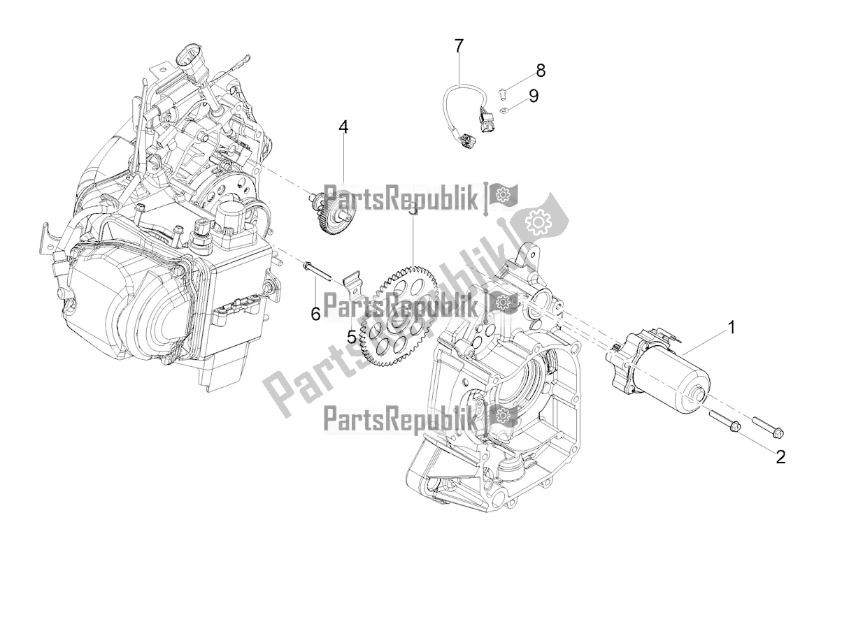 All parts for the Starter / Electric Starter of the Aprilia SXR 50 4T 3V E5 HE NEW Comfort 2021