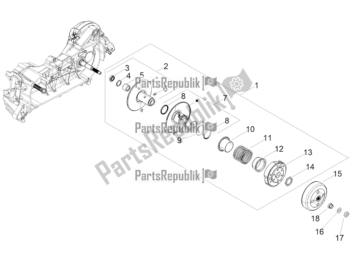 Tutte le parti per il Frizione del Aprilia SXR 50 4T 3V E5 HE NEW Comfort 2022