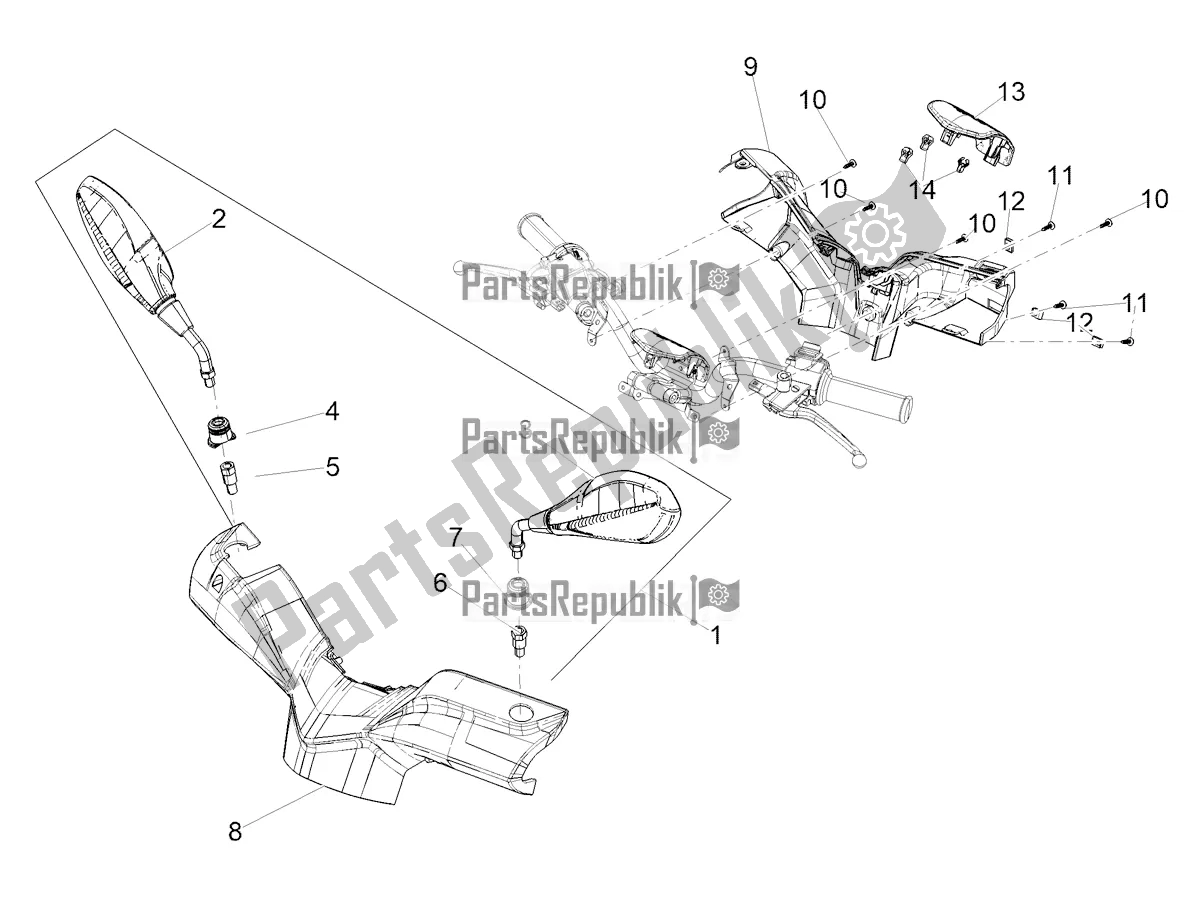 Todas las partes para Espejo / S De Conducción de Aprilia SXR 50 4T 3V E5 HE NEW Comfort 2022