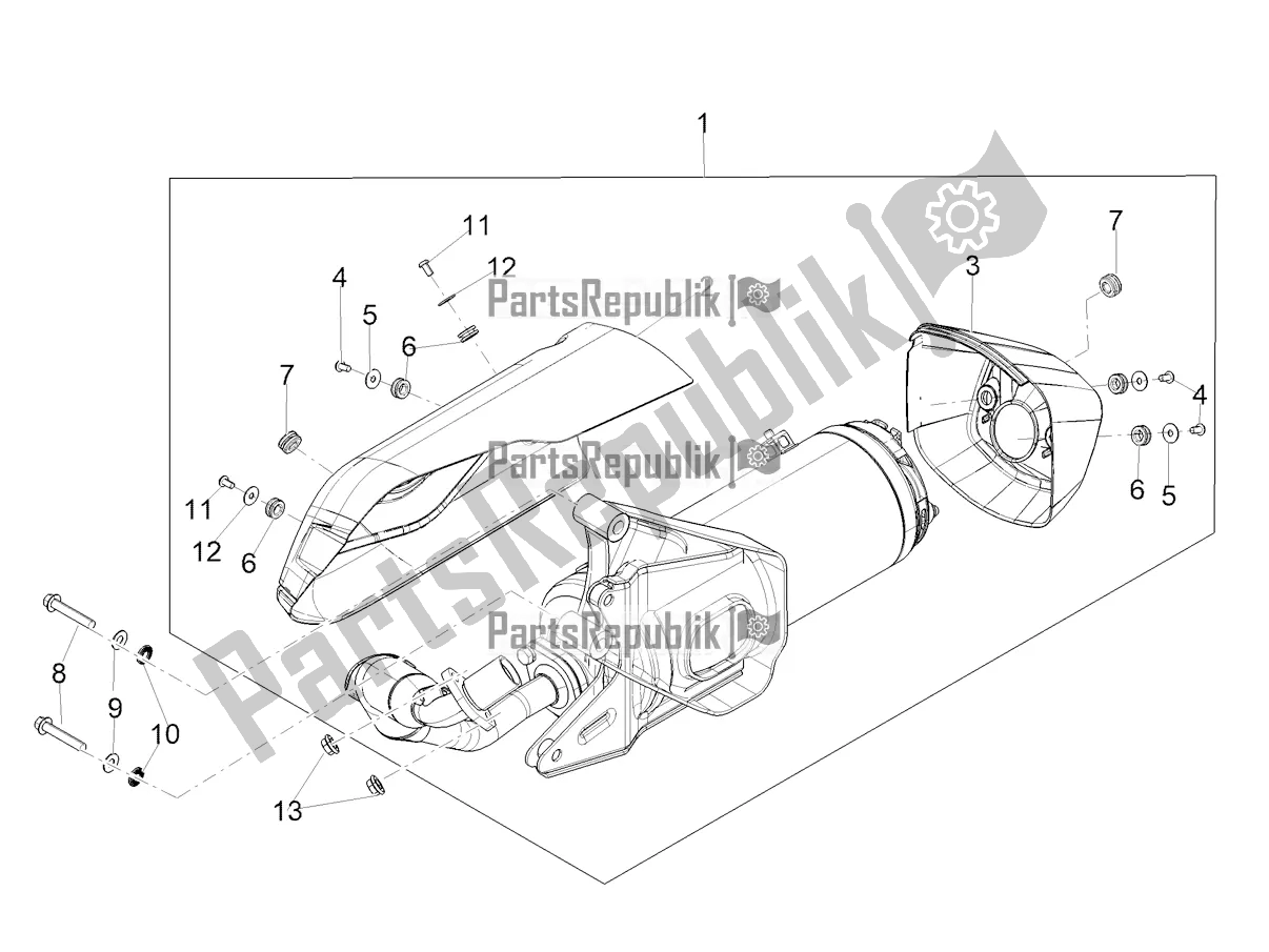 Tutte le parti per il Tubo Di Scarico del Aprilia SXR 50 4T 3V E5 HE NEW Comfort 2022