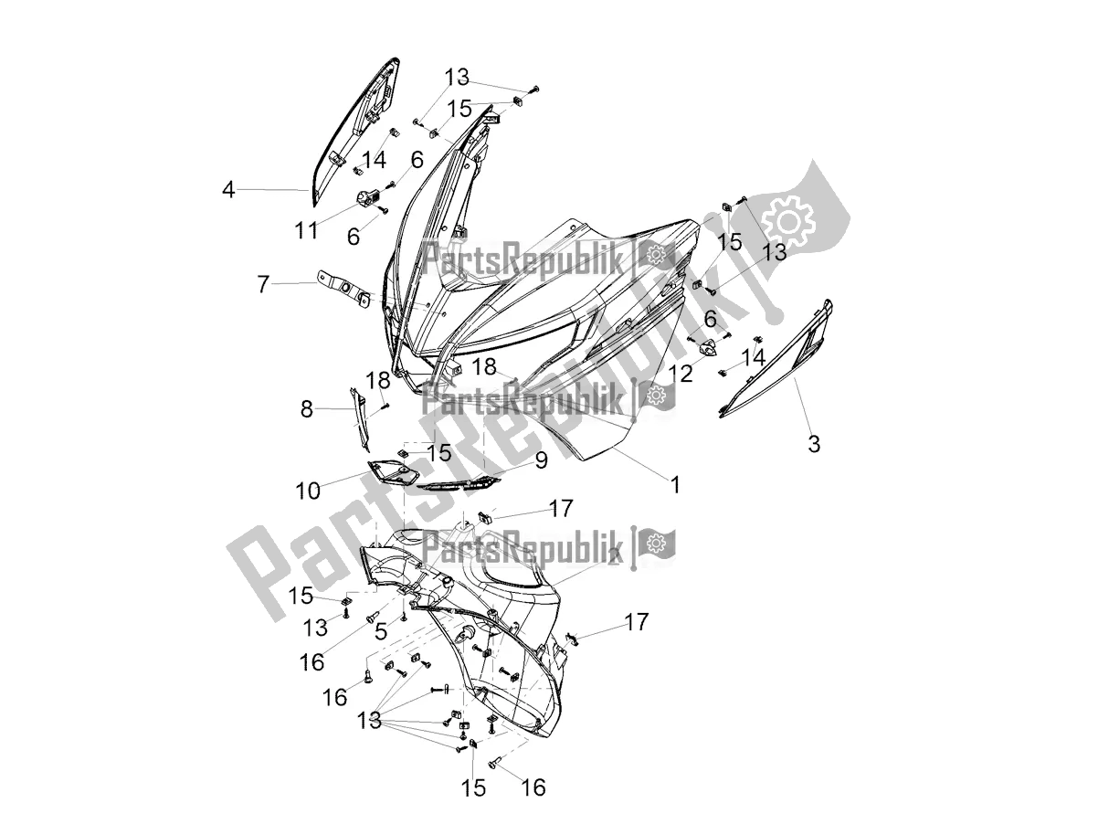 Todas las partes para Cuerpo Delantero de Aprilia SXR 50 4T 3V E5 HE NEW Comfort 2022