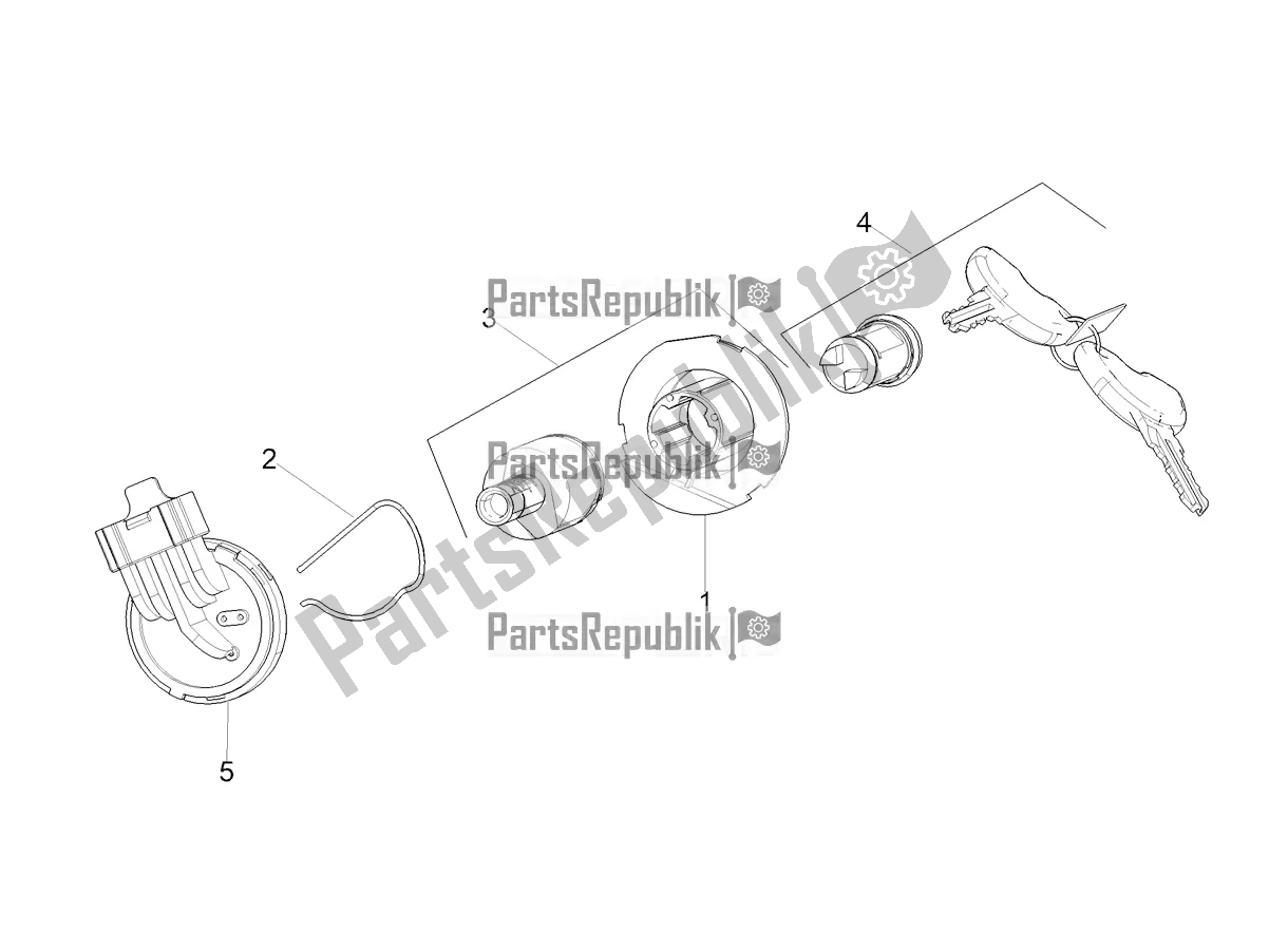 Toutes les pièces pour le Serrures du Aprilia SXR 50 4T 3V E5 HE NEW Comfort 2022