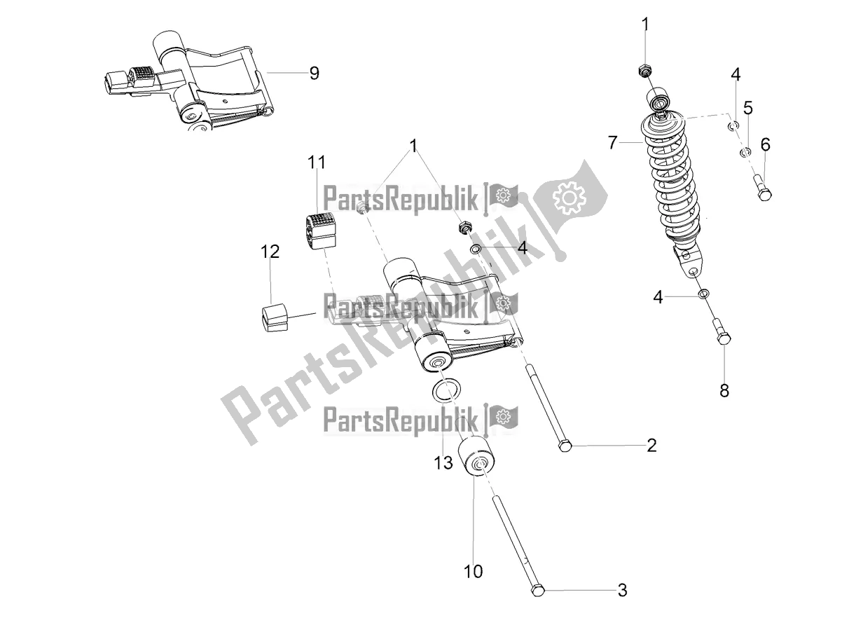 Tutte le parti per il Ammortizzatore del Aprilia SXR 50 4T 3V E5 HE NEW Comfort 2022