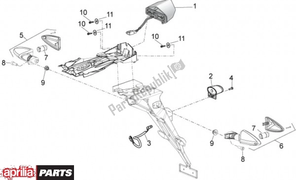 Todas as partes de Luz Traseira do Aprilia SXV 47 450 2009 - 2011