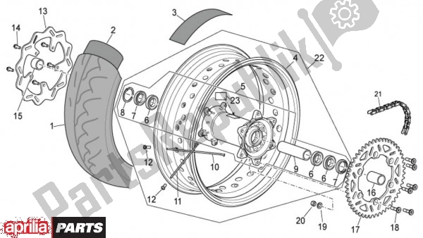 Alle Teile für das Hinterrad des Aprilia SXV 47 450 2009 - 2011