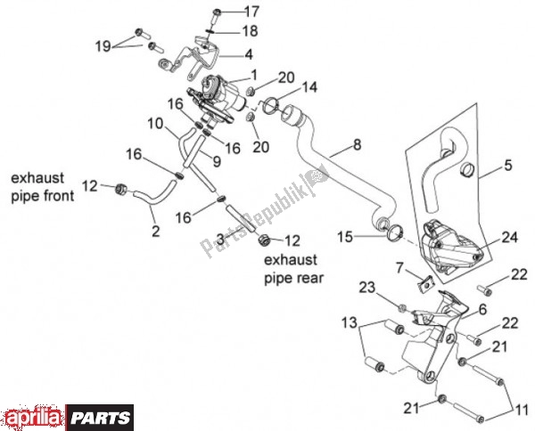 Alle onderdelen voor de Behuizing Secundaire Luchttoevoer van de Aprilia SXV 47 450 2009 - 2011