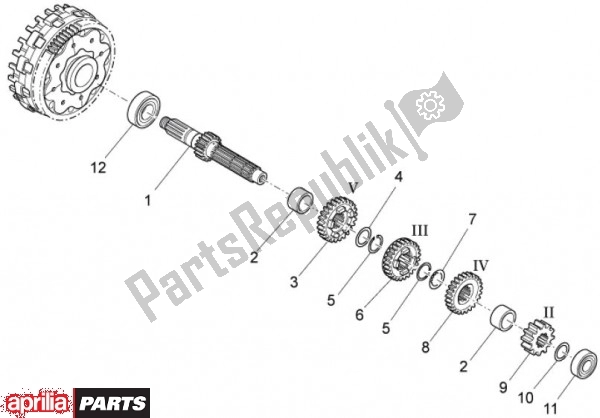 All parts for the Intermediate Shaft of the Aprilia SXV 47 450 2009 - 2011
