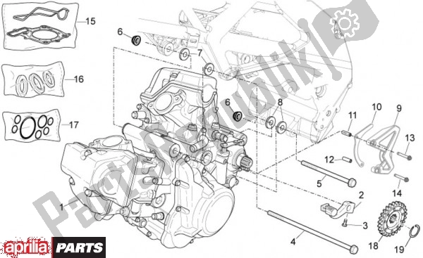 Todas as partes de Motor do Aprilia SXV 47 450 2009 - 2011
