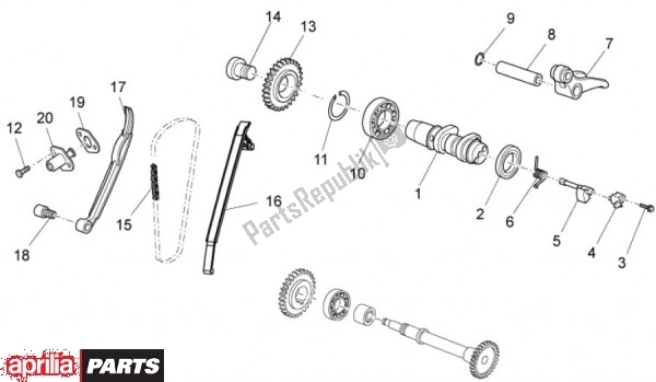 All parts for the Nokkenas Achter of the Aprilia SXV 47 450 2009 - 2011