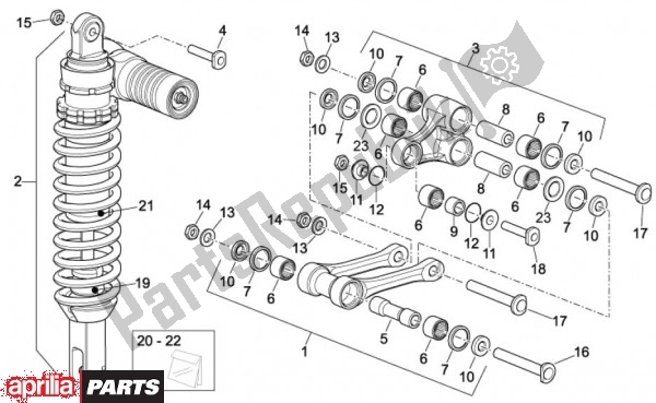 Alle onderdelen voor de Schokdemper Achter van de Aprilia SXV 47 450 2009 - 2011