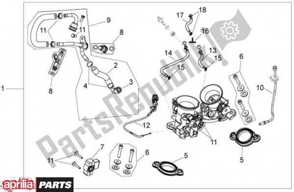 All parts for the Smoorklephuis of the Aprilia SXV 47 450 2009 - 2011