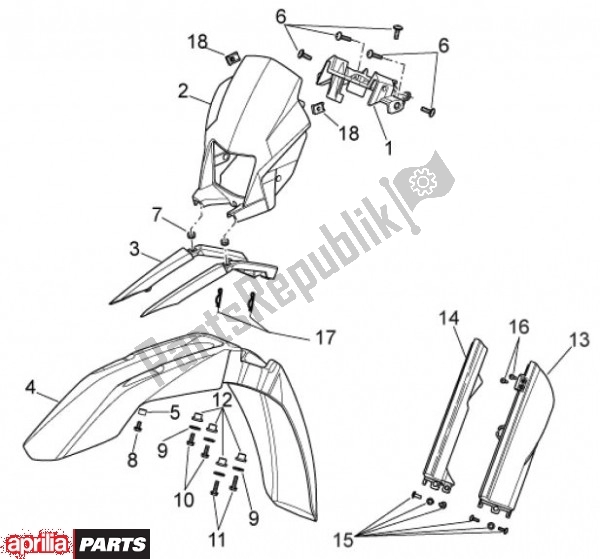 All parts for the Fender of the Aprilia SXV 47 450 2009 - 2011