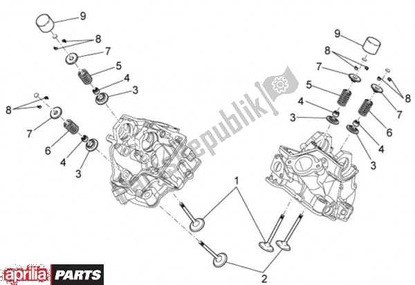 All parts for the Ventiele of the Aprilia SXV 47 450 2009 - 2011