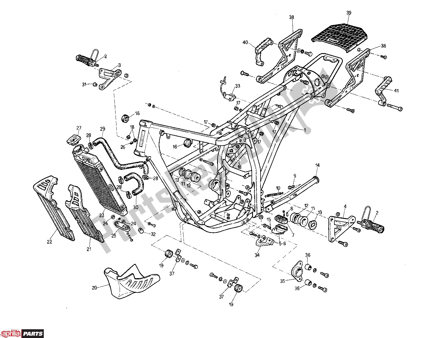 Alle onderdelen voor de Frame van de Aprilia Tuareg 251 125 1986