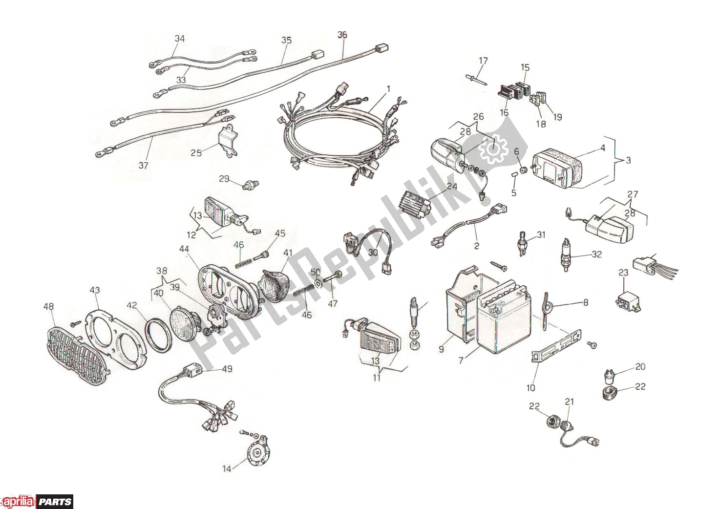 Todas las partes para Electric de Aprilia Tuareg 254 125 1987