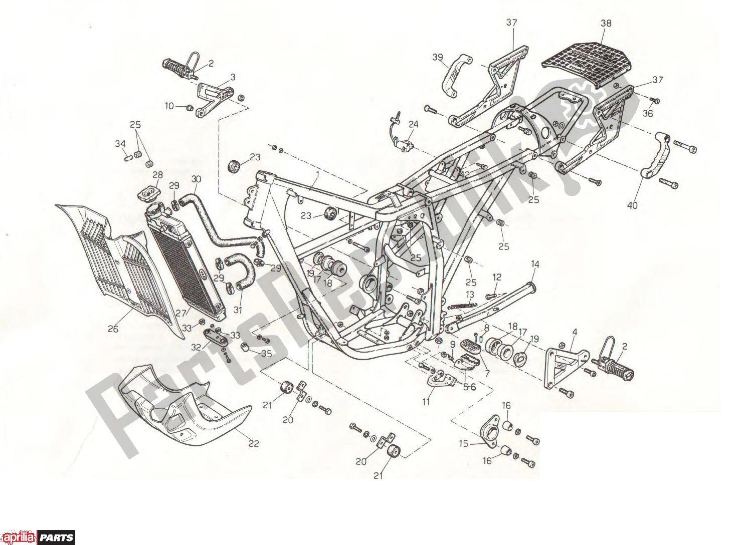 Alle onderdelen voor de Frame van de Aprilia Tuareg 254 125 1987