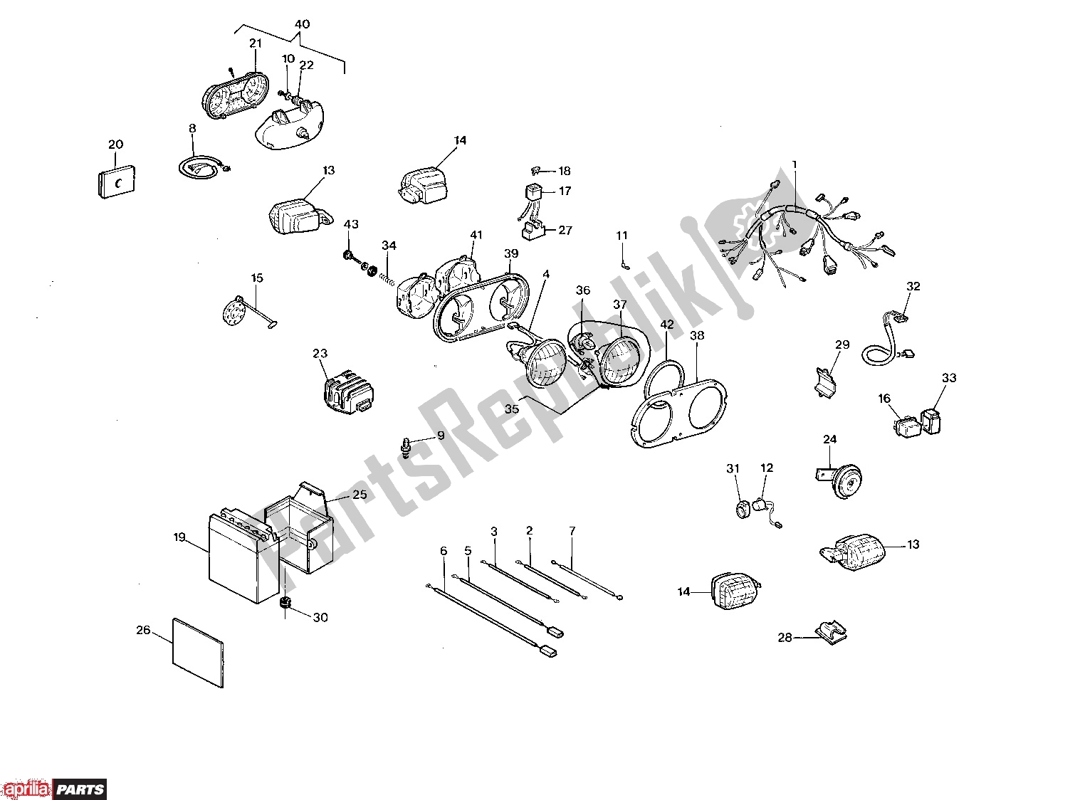 All parts for the Electric of the Aprilia Tuareg 255 125 1988