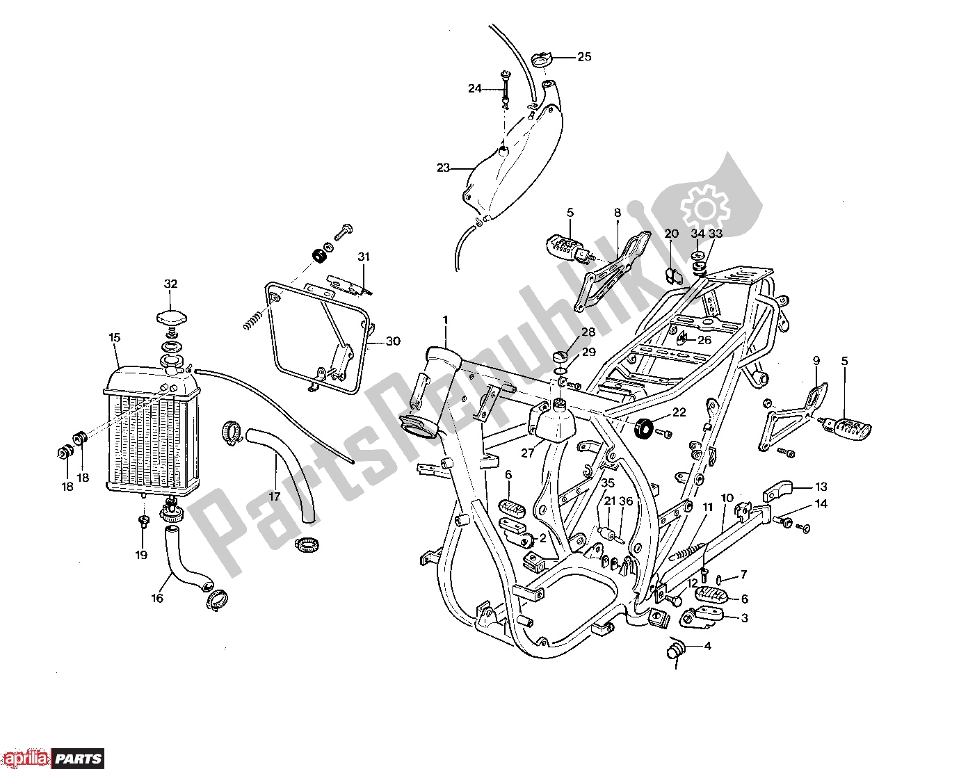 Wszystkie części do Frame Aprilia Tuareg 255 125 1988