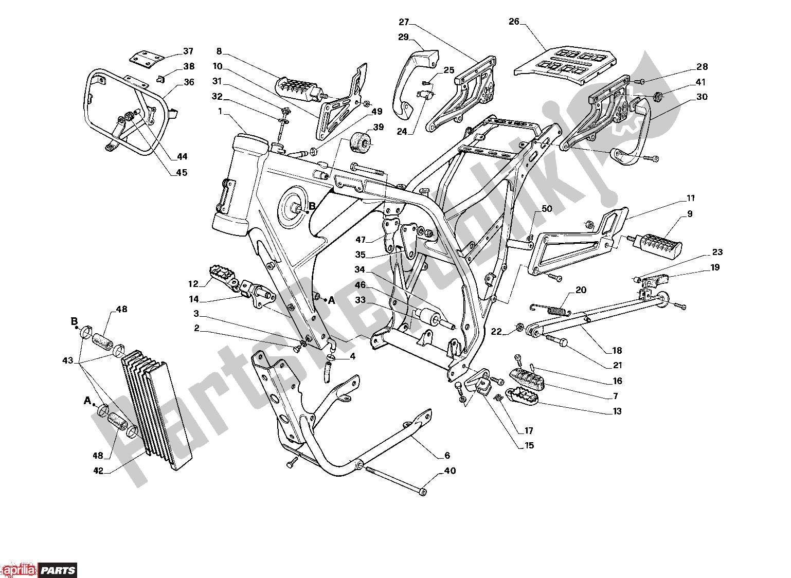 All parts for the Frame of the Aprilia Tuareg 350 / 600 253 1988