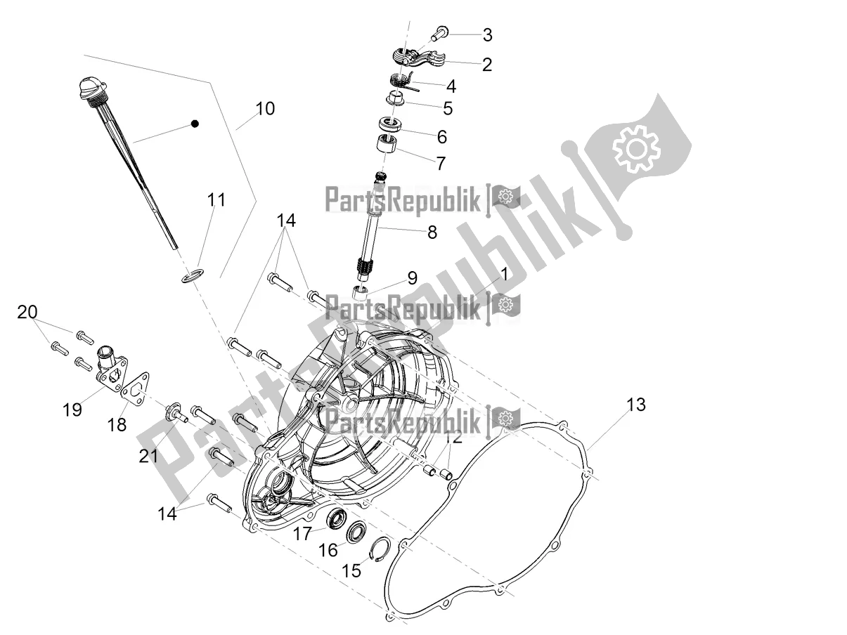 Wszystkie części do Pokrywa Sprz? G? A Aprilia Tuareg 660 ABS 2021