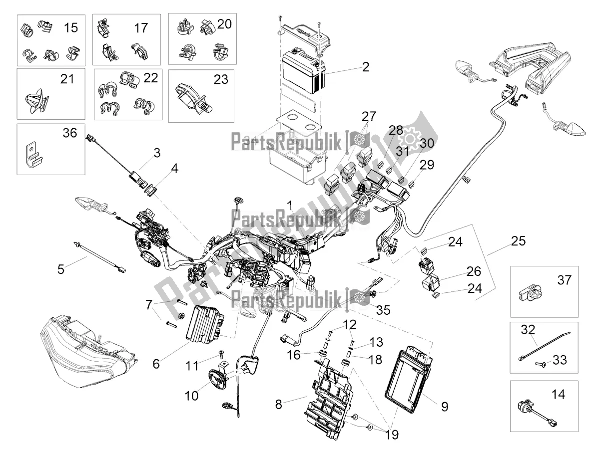 Tutte le parti per il Impianto Elettrico Anteriore del Aprilia Tuareg 660 ABS 2021