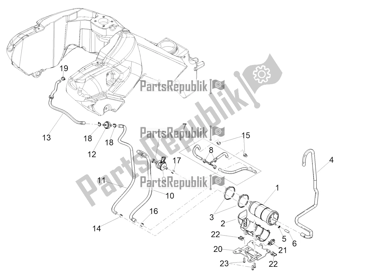 Tutte le parti per il Sistema Di Recupero Del Vapore Di Combustibile del Aprilia Tuareg 660 ABS 2021