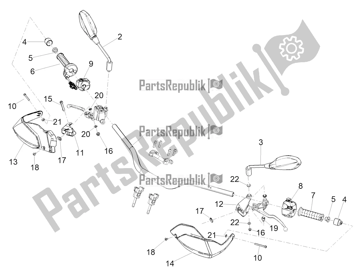 Todas as partes de Guiador - Controles do Aprilia Tuareg 660 ABS 2021