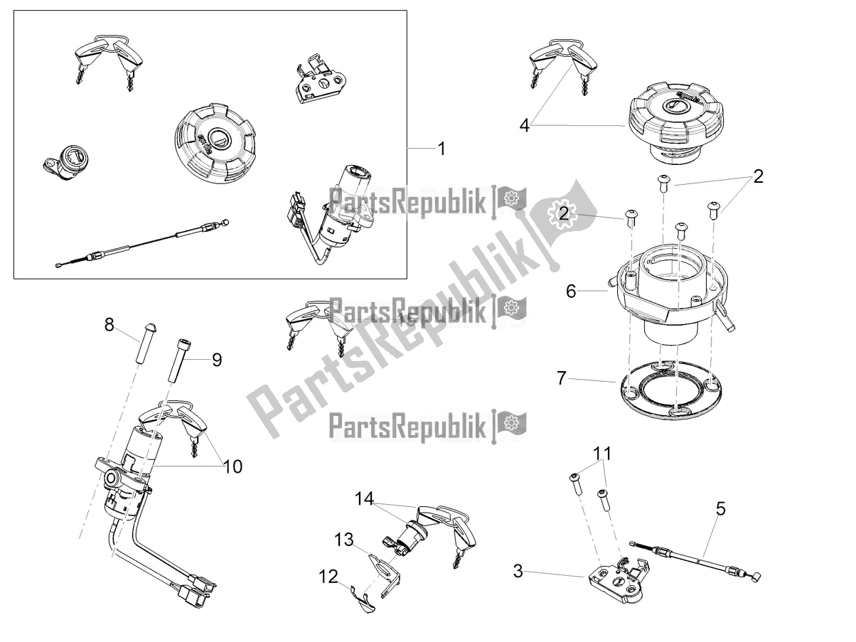 Tutte le parti per il Serrature del Aprilia Tuareg 660 ABS 2021