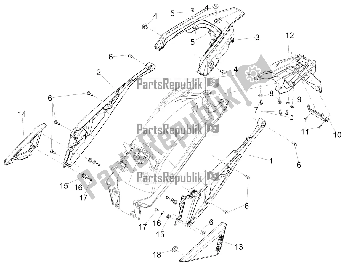 Alle Teile für das Hintere Karosserie des Aprilia Tuareg 660 ABS 2021