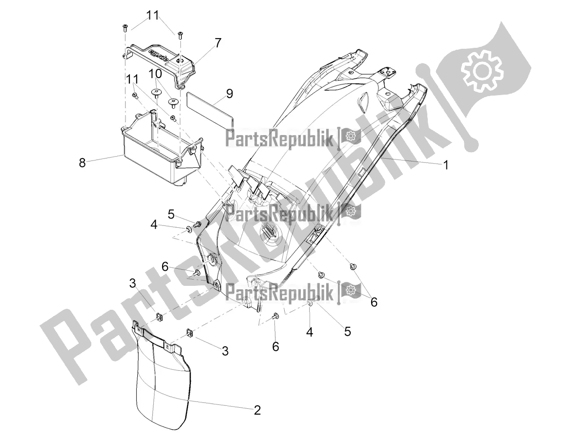 All parts for the Rear Mudguard of the Aprilia Tuareg 660 ABS 2021