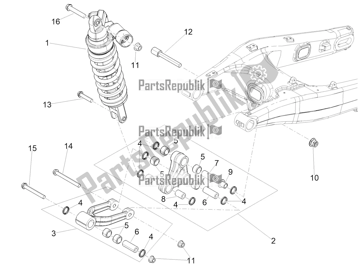 Todas las partes para Amortiguador de Aprilia Tuareg 660 ABS 2021