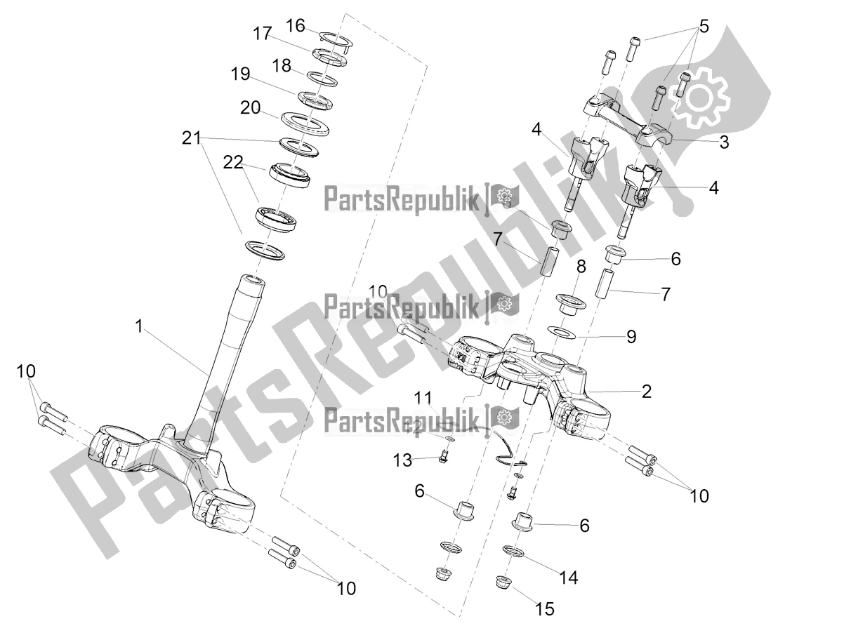 Todas as partes de Direção do Aprilia Tuareg 660 ABS 2021