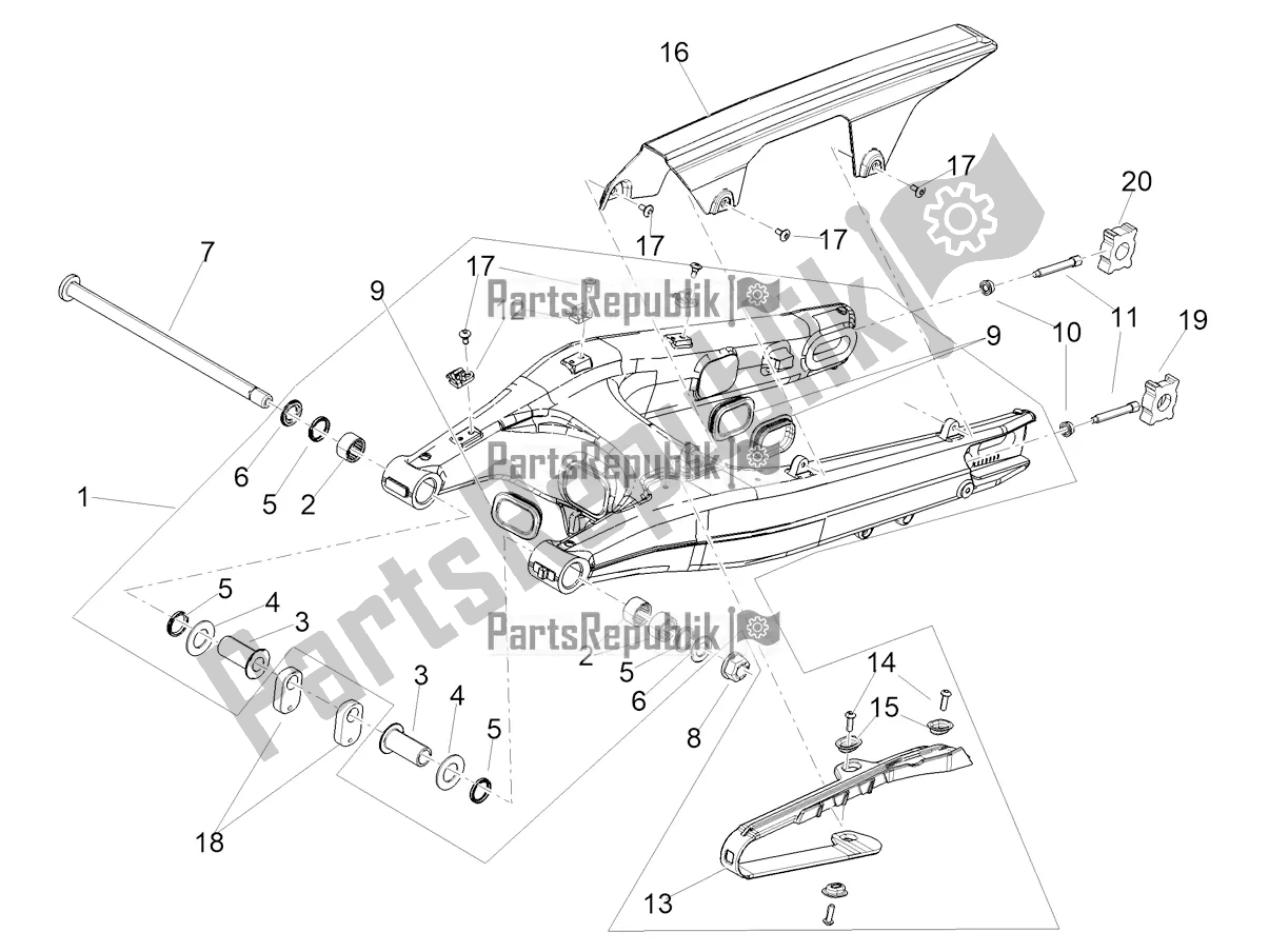 Todas as partes de Braço Oscilante do Aprilia Tuareg 660 ABS 2021