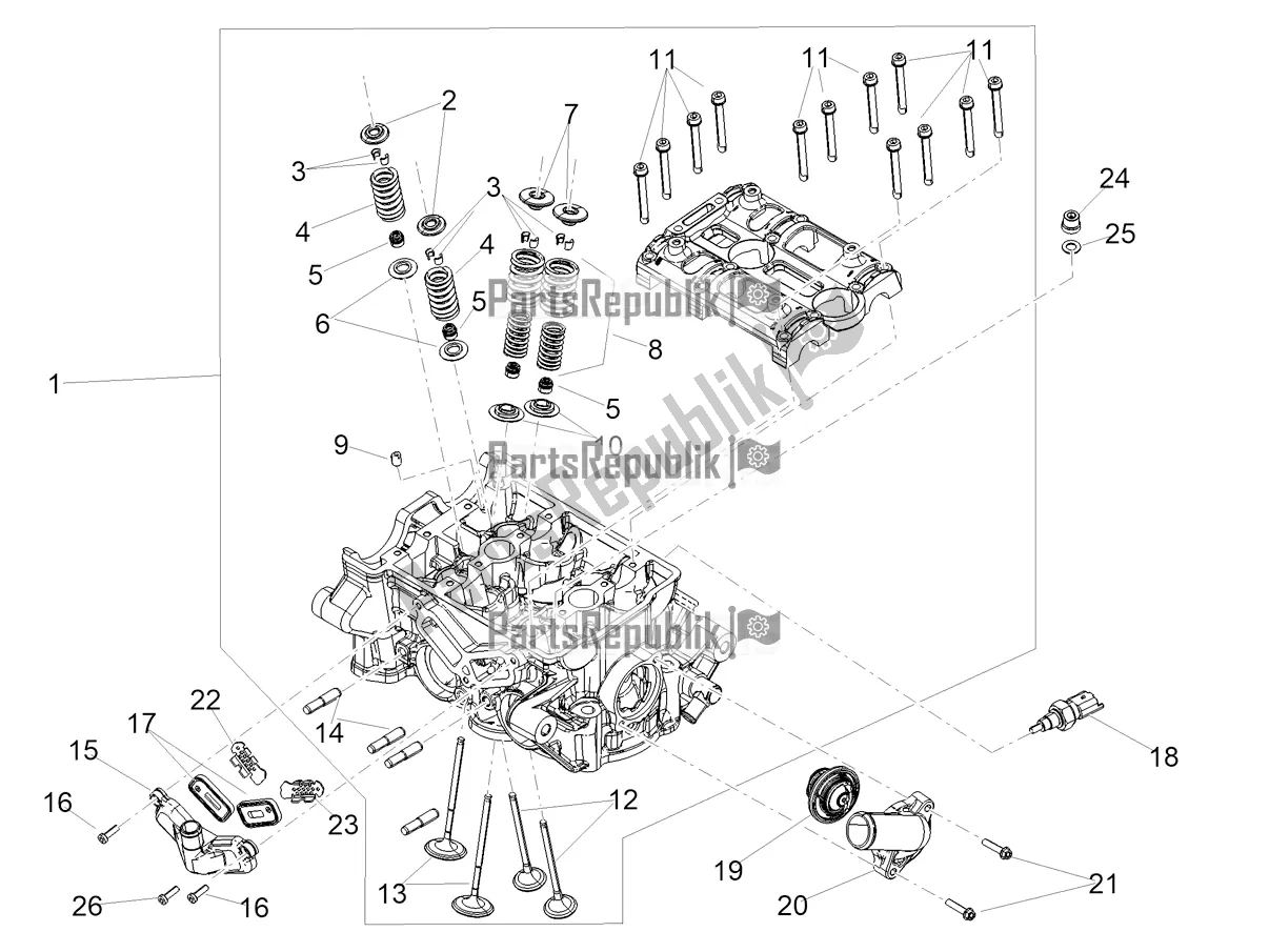 Alle onderdelen voor de Cilinderkop - Kleppen van de Aprilia Tuareg 660 ABS 2022