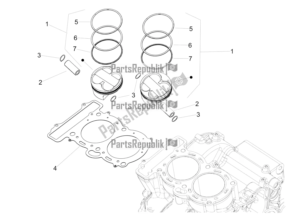 All parts for the Cylinder - Piston of the Aprilia Tuareg 660 ABS 2022