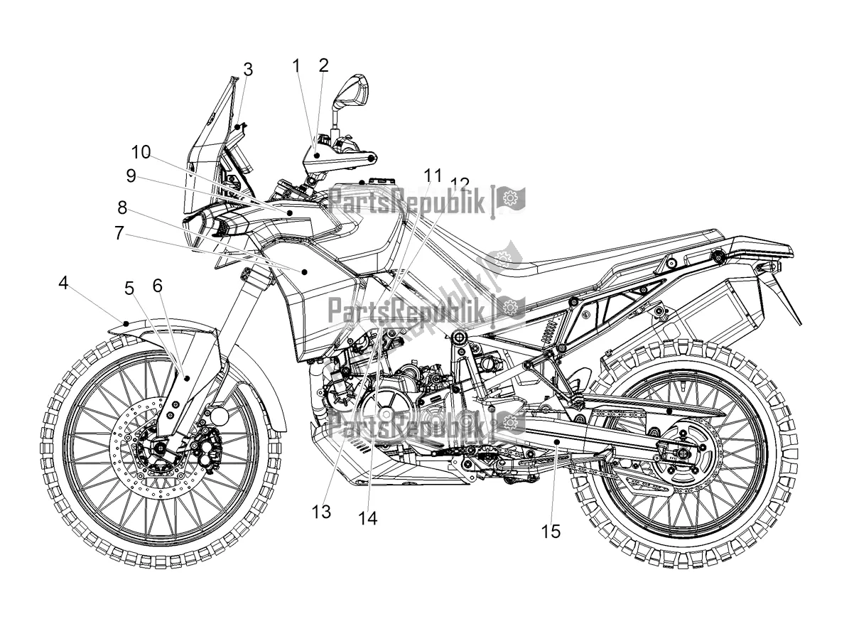 All parts for the Decal of the Aprilia Tuareg 660 ABS 2022