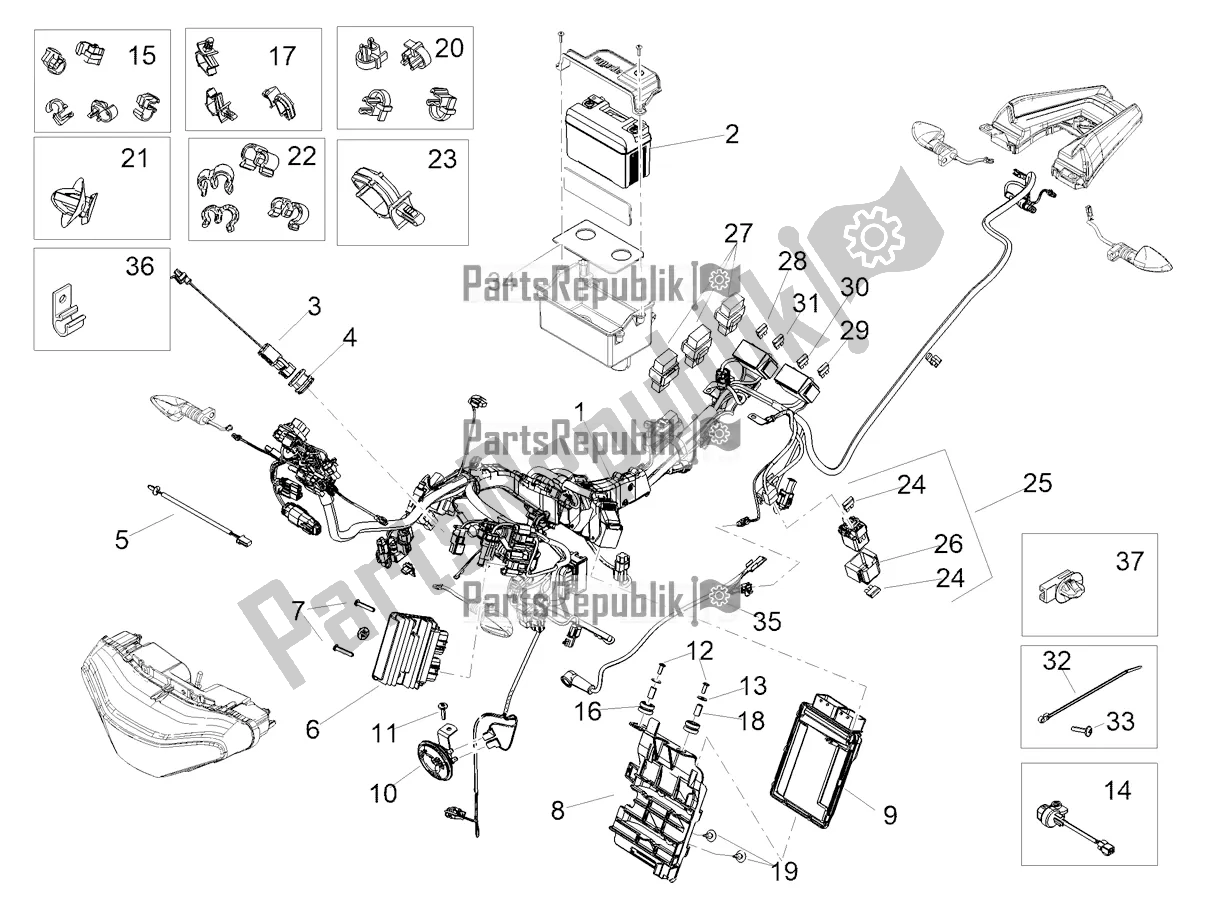 All parts for the Front Electrical System of the Aprilia Tuareg 660 ABS 2022