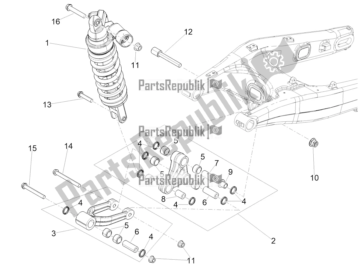All parts for the Shock Absorber of the Aprilia Tuareg 660 ABS 2022
