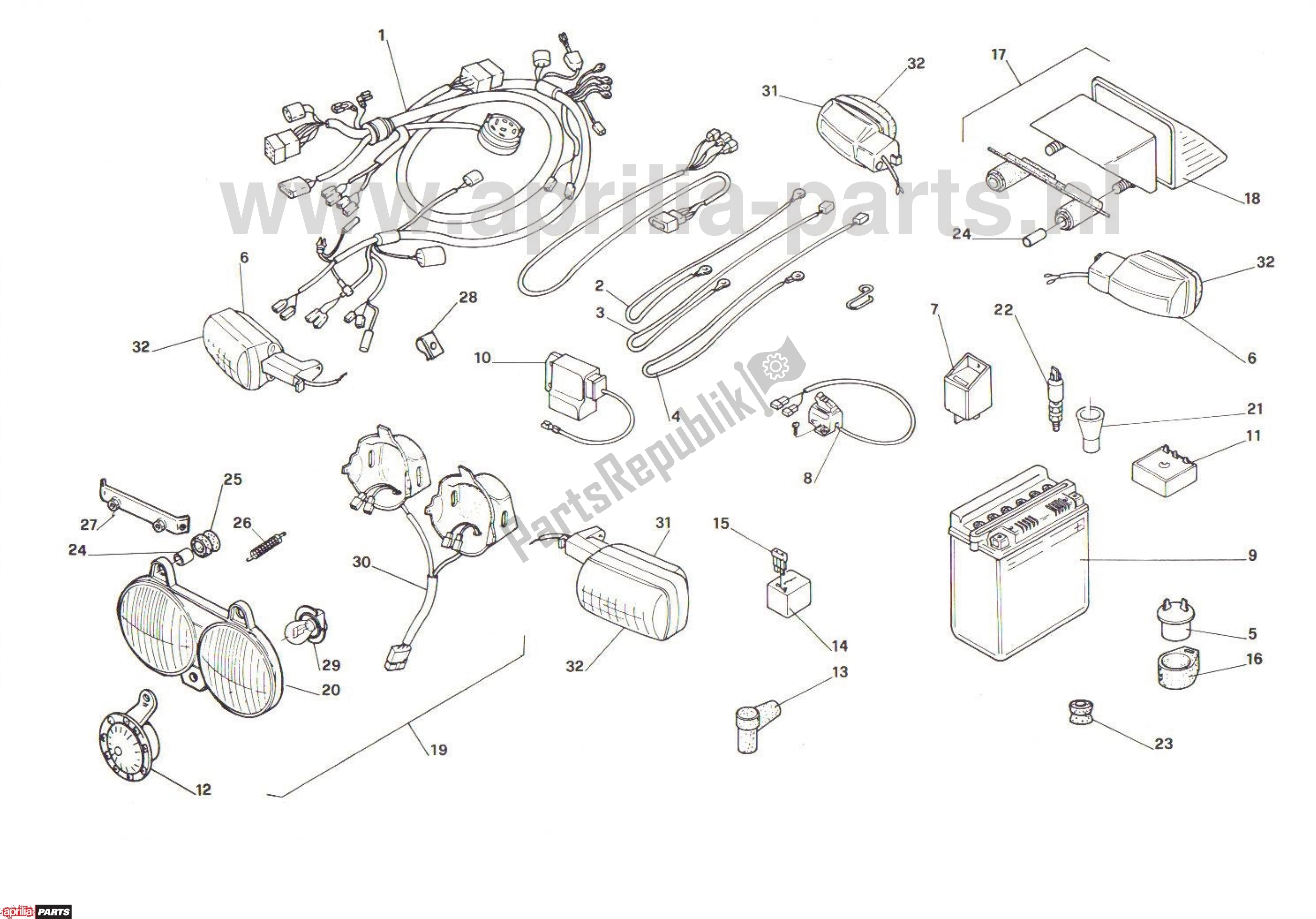 Tutte le parti per il Electric del Aprilia Tuareg Rally 212 50 1990 - 1992