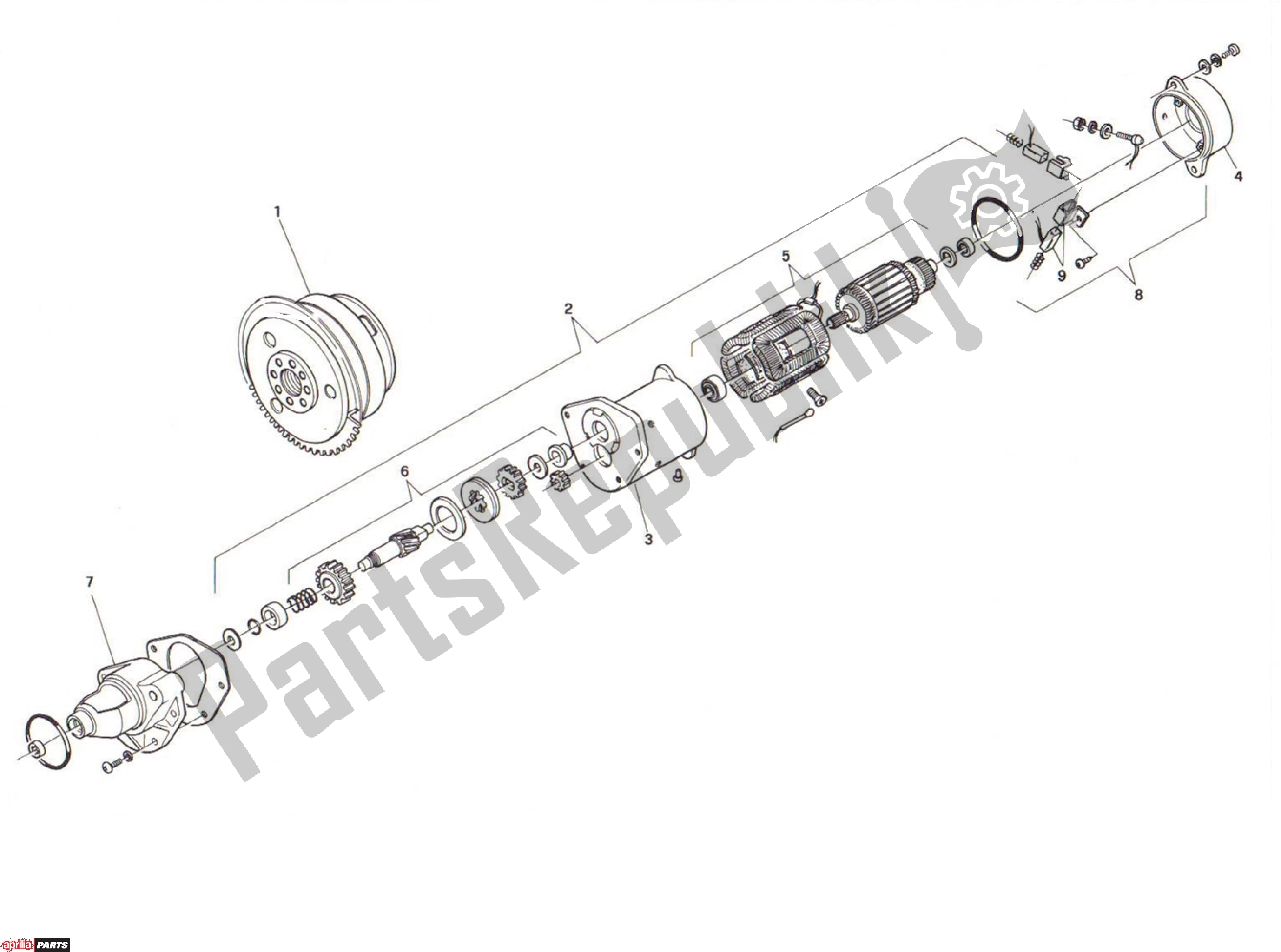 Todas las partes para Starter de Aprilia Tuareg Rally 212 50 1990 - 1992