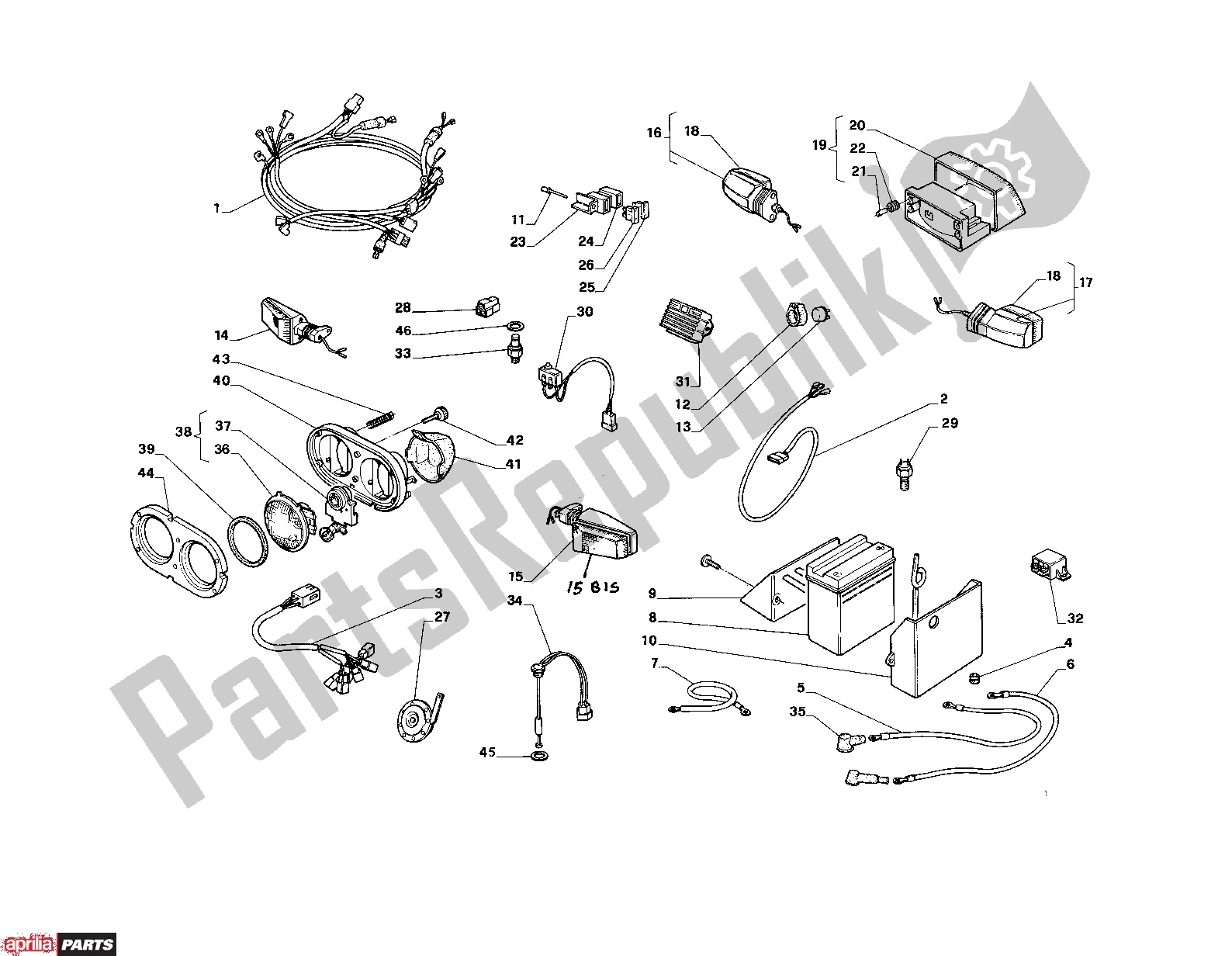 Todas las partes para Electric de Aprilia Tuareg Wind 256 600 1989 - 1990