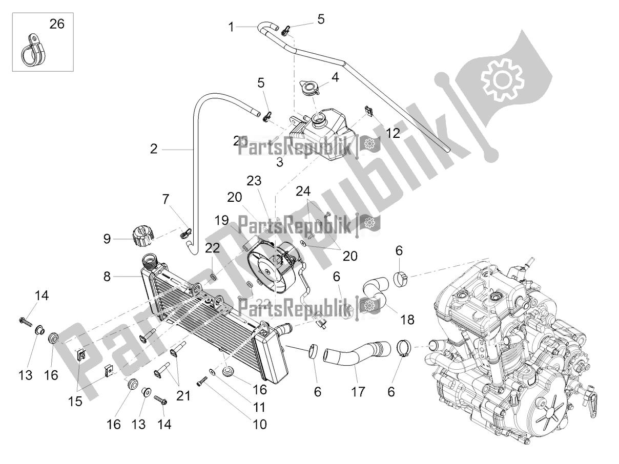 Toutes les pièces pour le Système De Refroidissement du Aprilia Tuono 125 2020