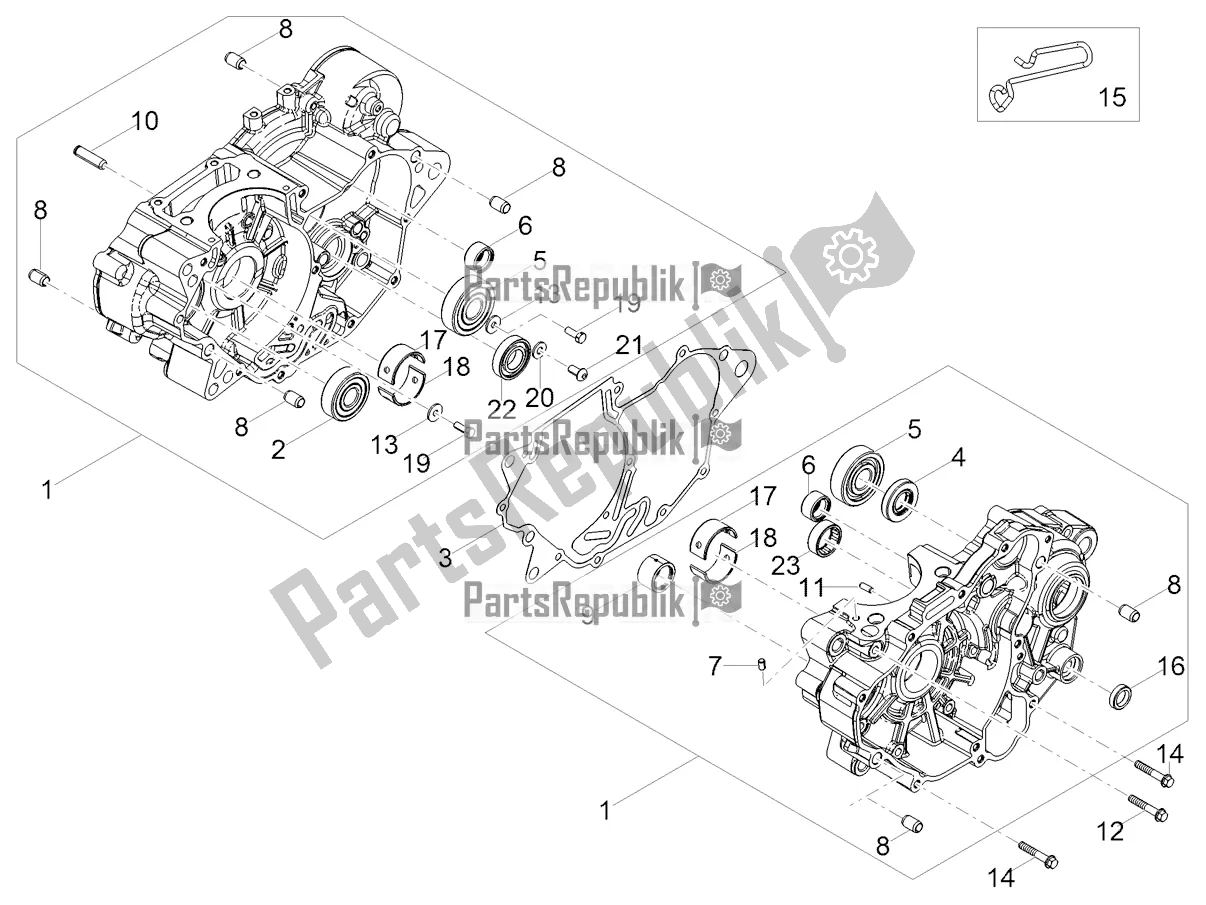 All parts for the Crankcases I of the Aprilia Tuono 125 2020