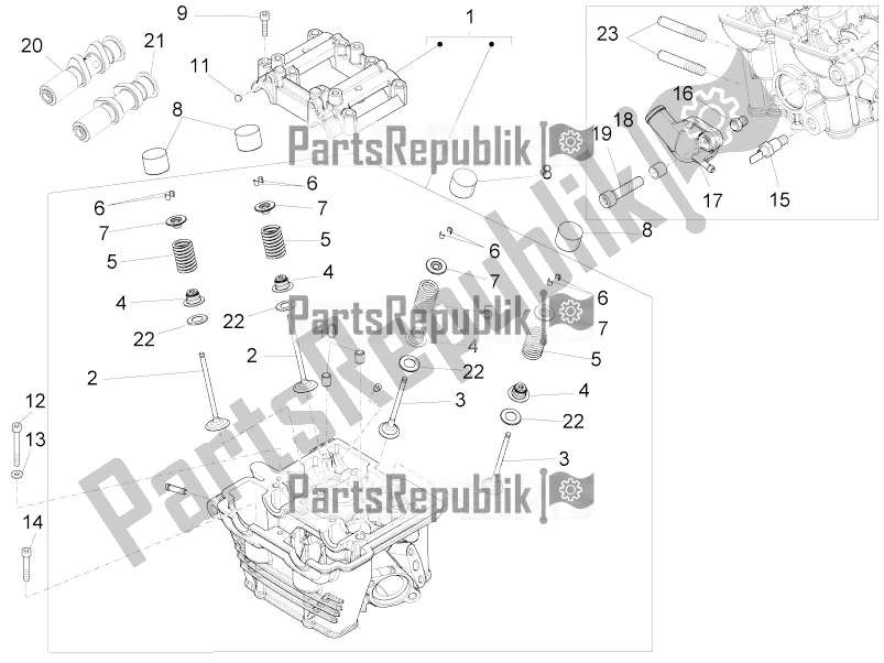 All parts for the Cylinder Head - Valves of the Aprilia Tuono 125 2020