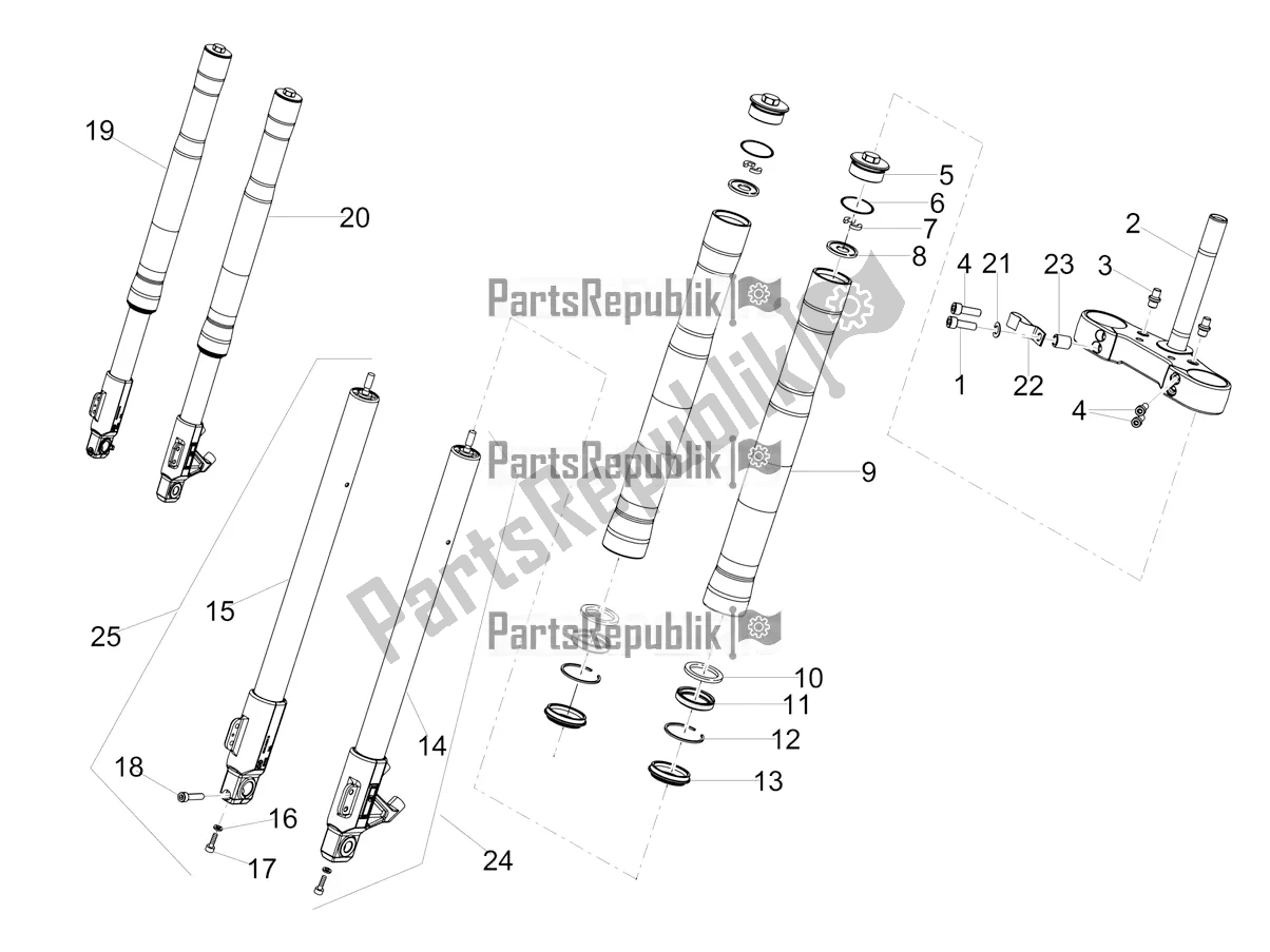 Todas as partes de Garfo Dianteiro Ming Xing do Aprilia Tuono 125 2020