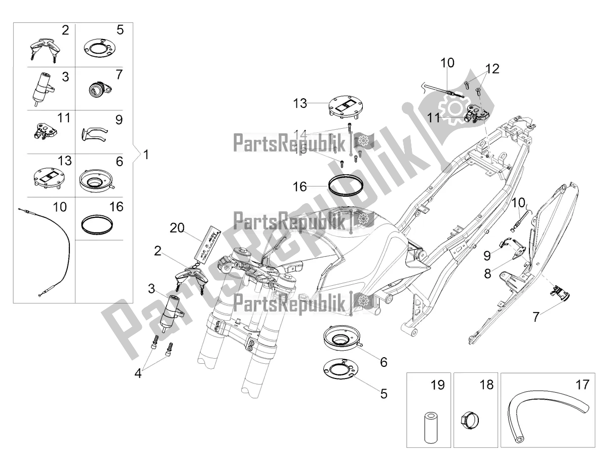 All parts for the Locks of the Aprilia Tuono 125 2020