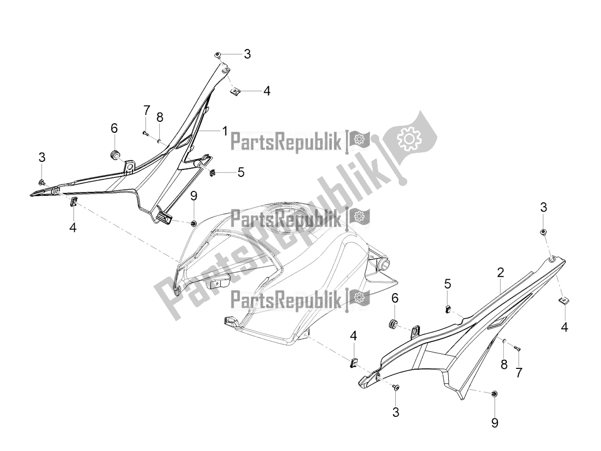 Toutes les pièces pour le Corps Central du Aprilia Tuono 125 2021