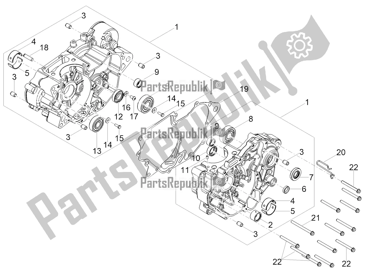 All parts for the Crankcases I of the Aprilia Tuono 125 2021
