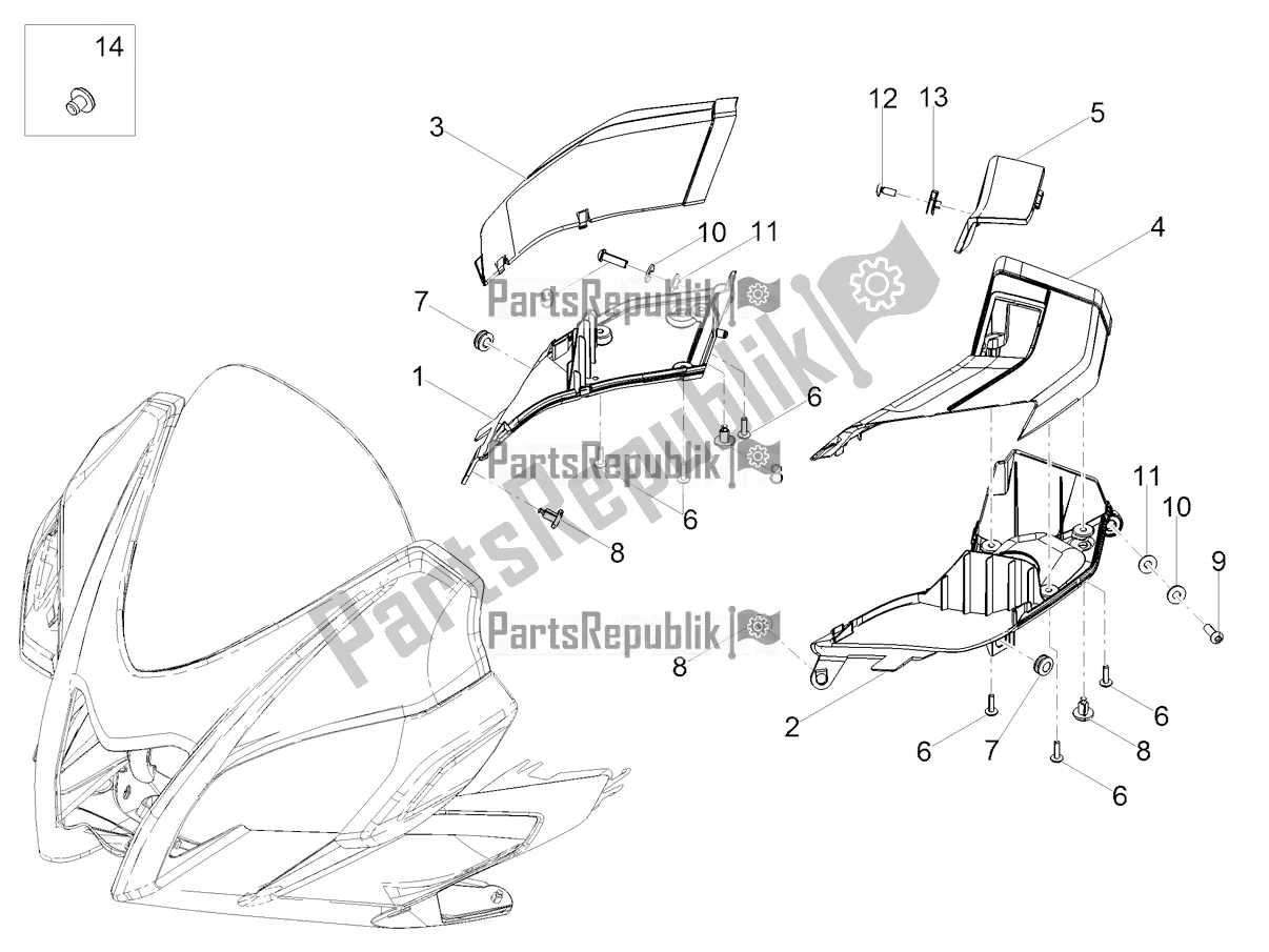 All parts for the Duct of the Aprilia Tuono 125 2021