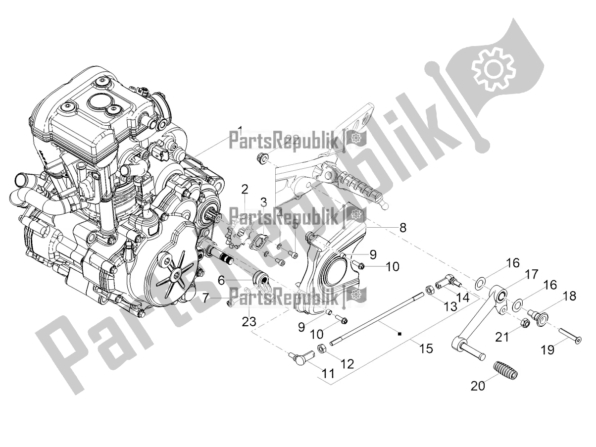 All parts for the Engine-completing Part-lever of the Aprilia Tuono 125 2021